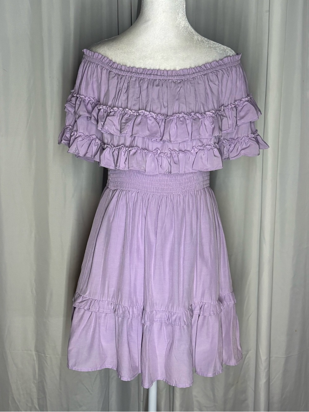 Entro Lavender Off-Shoulder Mini Dress Romper Size S